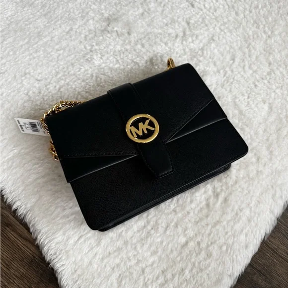 Michael Kors Black Crossbody Bag with Gold Chain - Picture 6 of 11